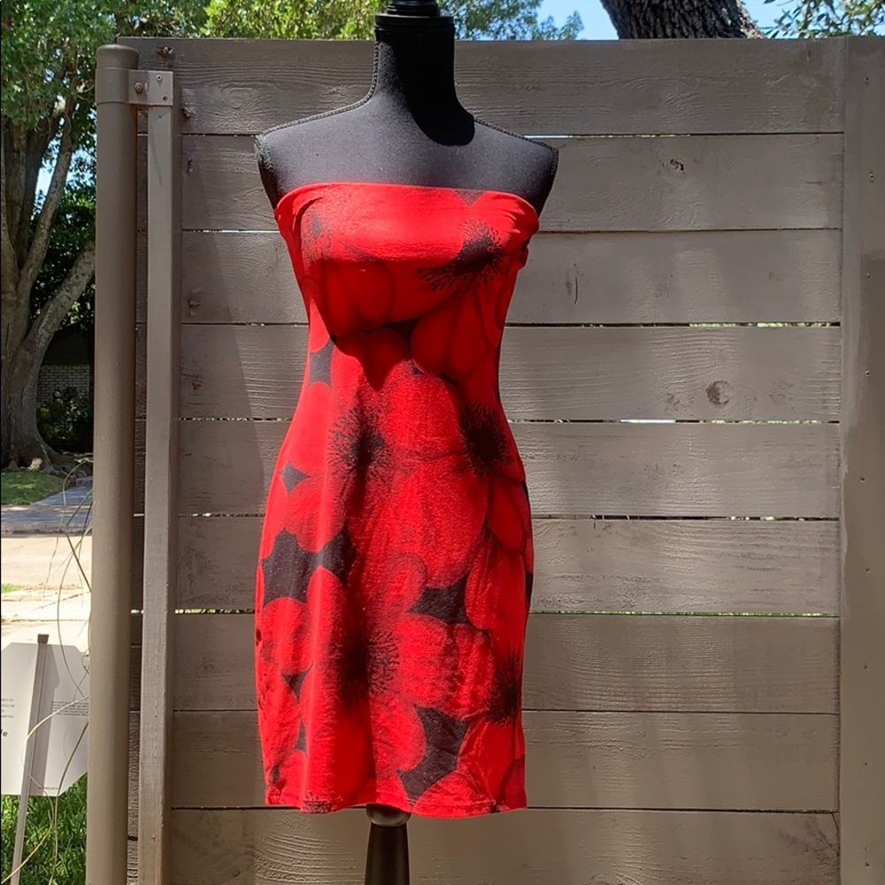 Strapless Slit Dress